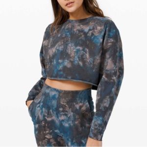 lululemon LA Pullover Crew Lunar Rock / Black / Larkspur Size 6 NWT